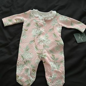 NWT | Laura Ashley Quilted Floral Collard Sleep and Play Set | 0-3 Months